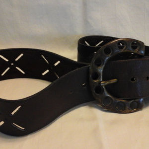 dark brown/black soft leather belt